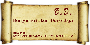Burgermeister Dorottya névjegykártya